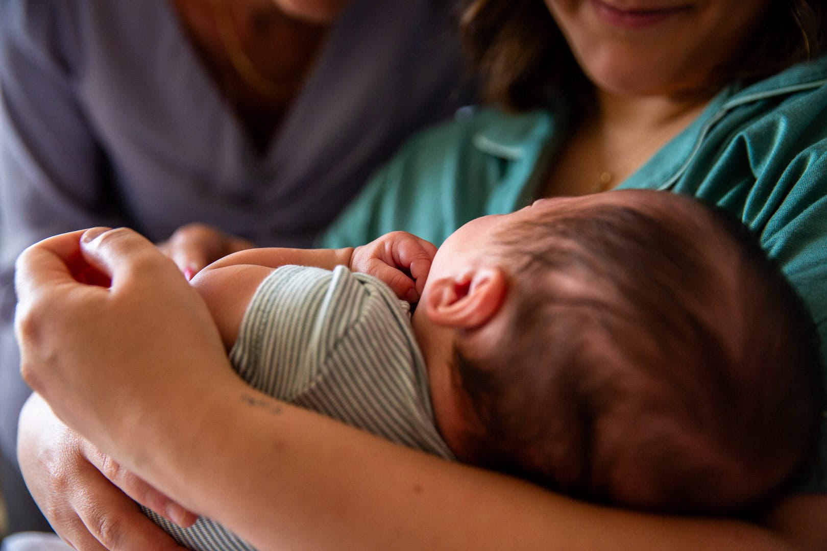 Mother holding newborn