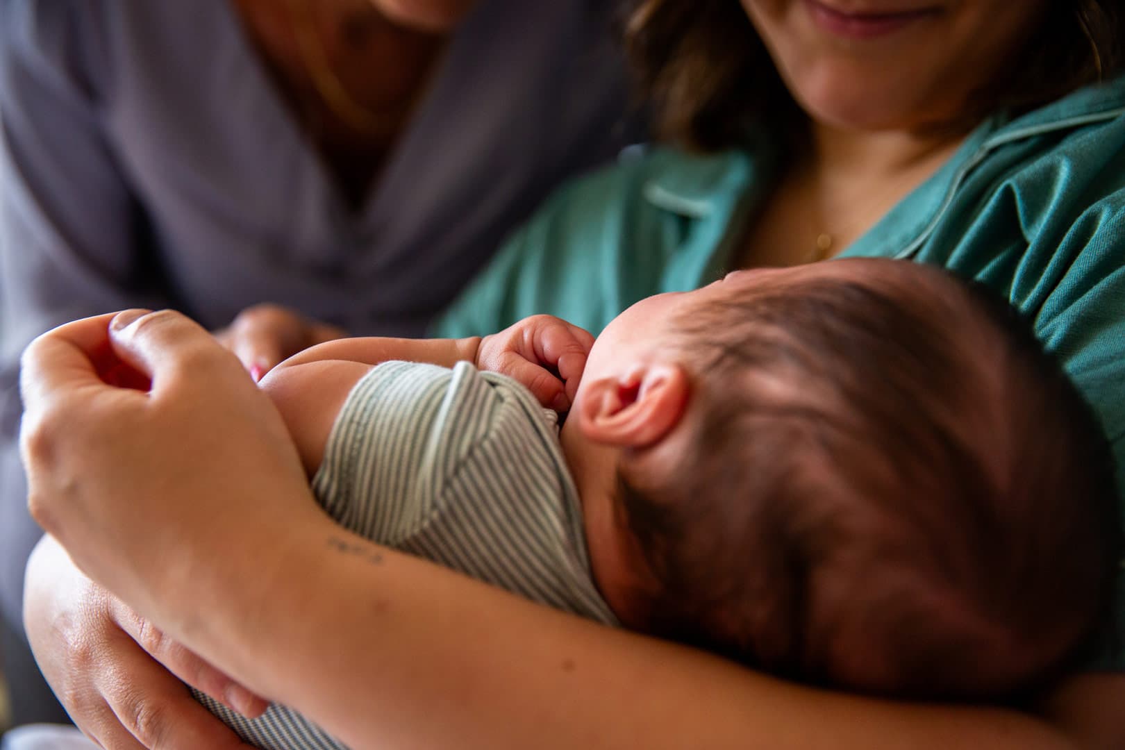 Mother holding newborn